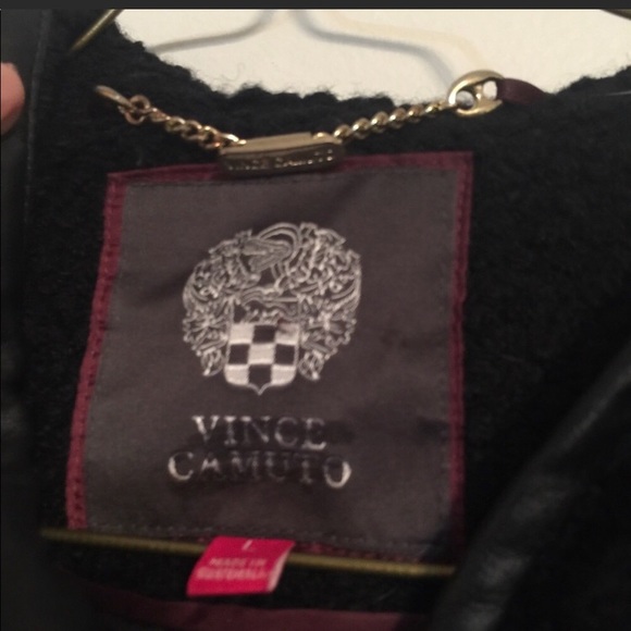 Vince Camuto wool coat with faux leather - Picture 3 of 5